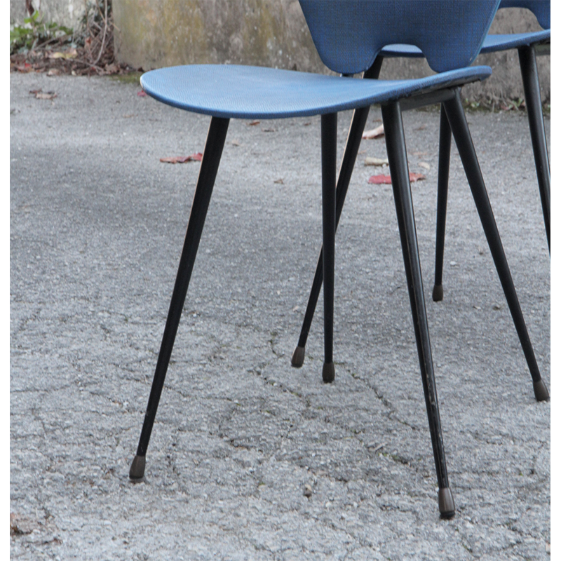 Pair of chairs blue by Hitier - 1960s