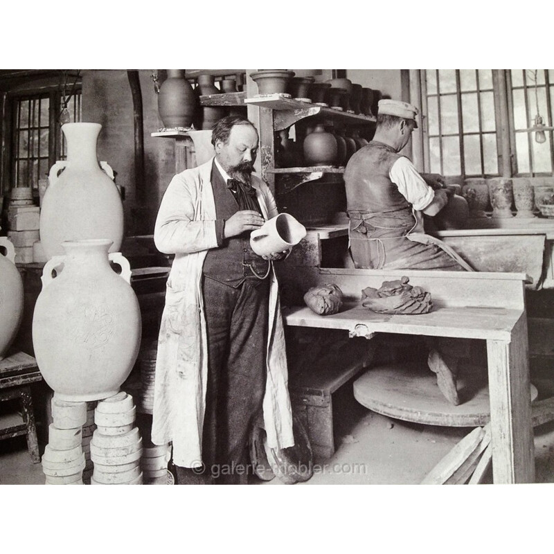 Scandinavische vintage vaas van keramiek, uniek stuk van Patrick Nordstrom, 1924