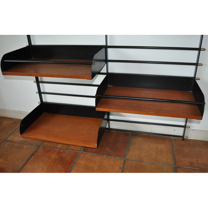 Adjustable shelf in black iron - 1950s