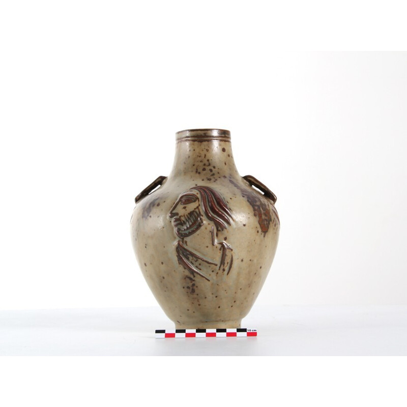 Scandinavian vintage ceramic urn vase by Jais Nielsen for Royal Copenhagen, 1930