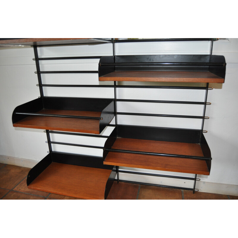 Adjustable shelf in black iron - 1950s