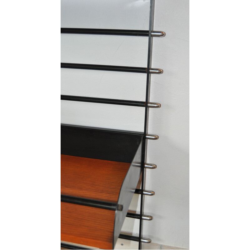 Adjustable shelf in black iron - 1950s