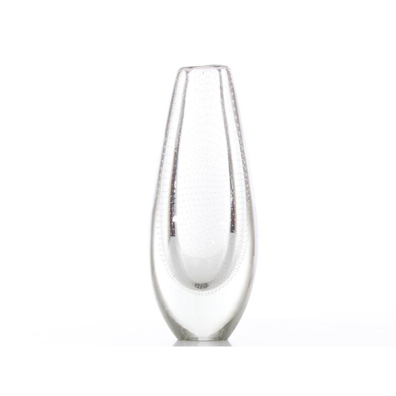 Vintage blown glass vase by Gunnel Nyman for Nuutajärvi, 1960