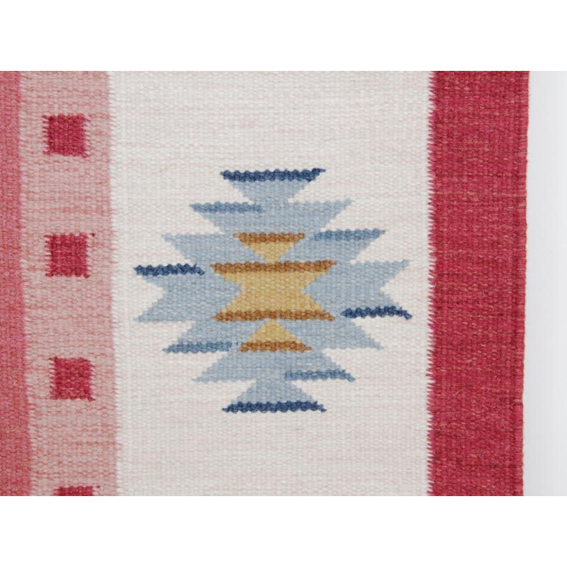 Swedish Rolakan hand woven wool rug - 1950s