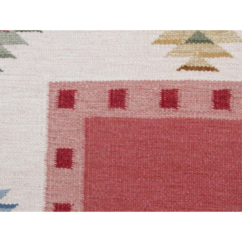 Swedish Rolakan hand woven wool rug - 1950s