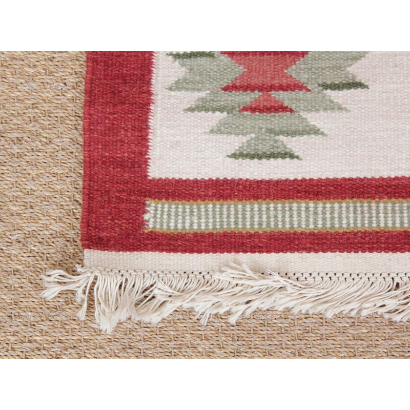 Swedish Rolakan hand woven wool rug - 1950s