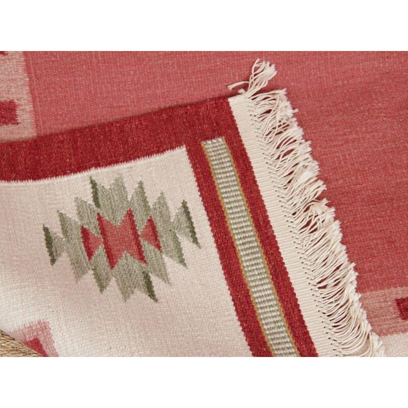 Swedish Rolakan hand woven wool rug - 1950s