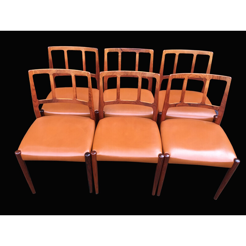 Set of 6 Danish Rosewood Chairs by Johannes Andersen for Uldum Mobelfabrik - 1960s