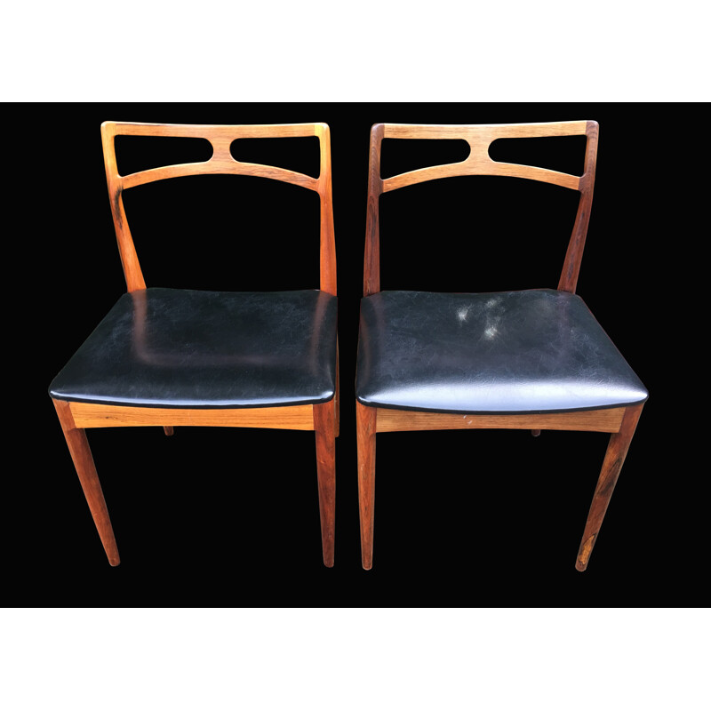 Set of 6 Solid Rosewood Chairs by Johannes Andersen for Christian Linneberg - 1960s