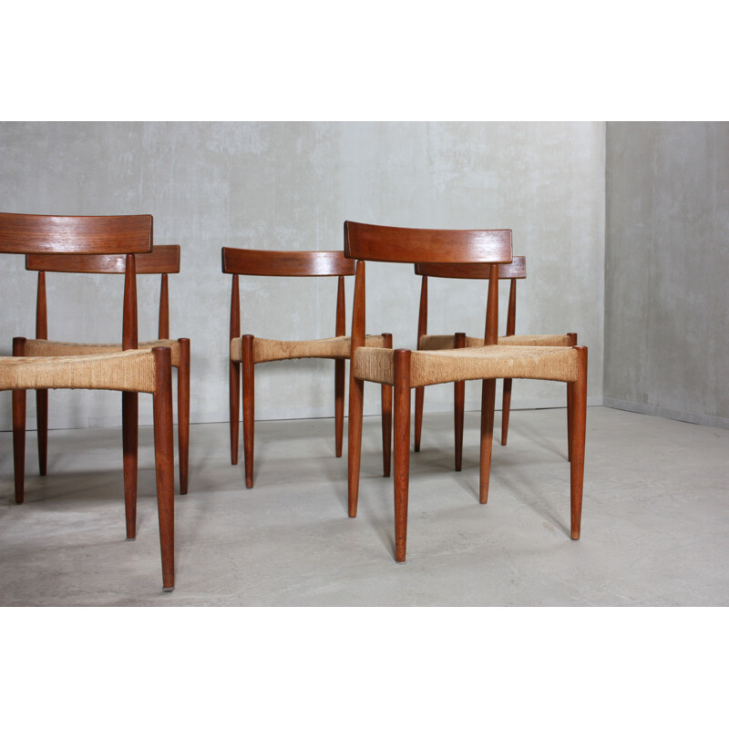 Set of 6 Danish Chairs by Arne Hovmand Olsen for Mogens Kold - 1960s