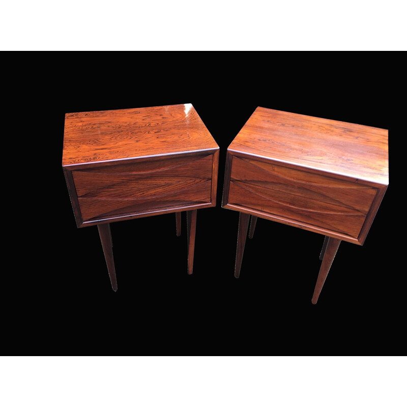 Pair of Rosewood 2 drawer bedside tables by Arne Vodder for NC Mobler Odense - 1960s