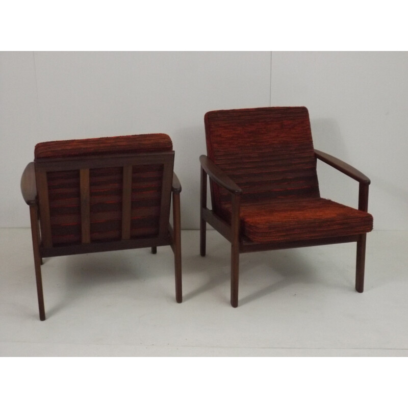 Red Vintage Armchair Scandinavian chairs - 1960s