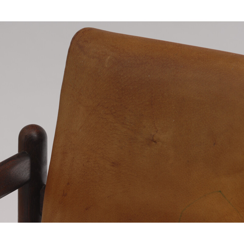 Pair of Leather Vintage Brown Armchairs - 1980s