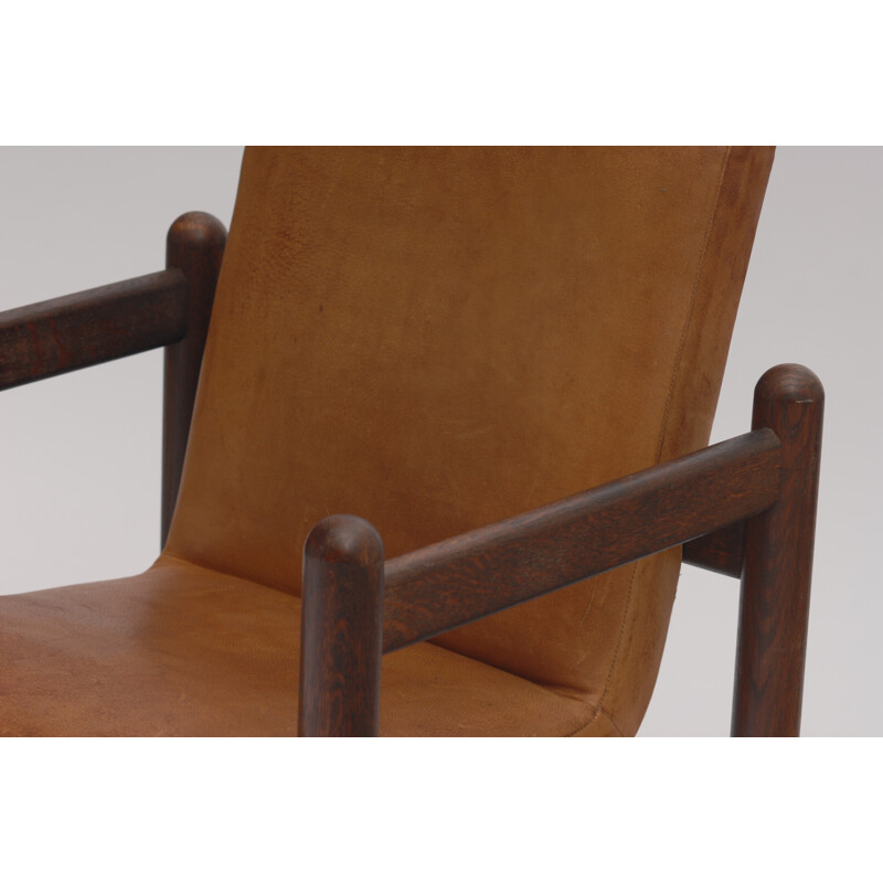 Pair of Leather Vintage Brown Armchairs - 1980s