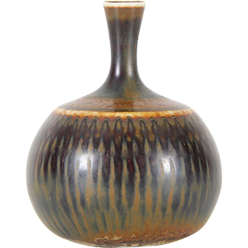 Miniature brown vase by Stalhane - 1960s