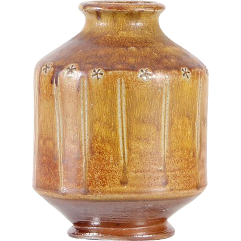 Vase in sandstone chamotte de Sven Bolin - 1960s