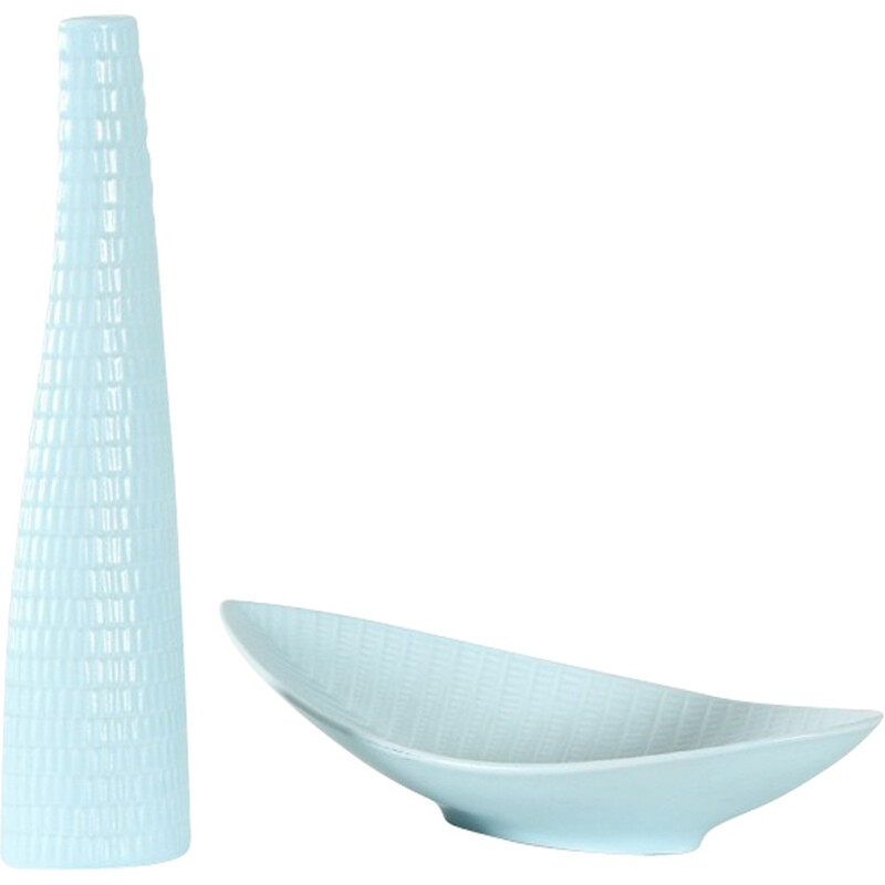 Reptil set of cup and vase by Stig Lindberg for Gustavberg - 1950s