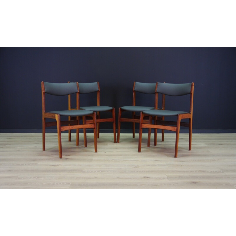Suite de 4 chaises vintage en palissandre - 1960