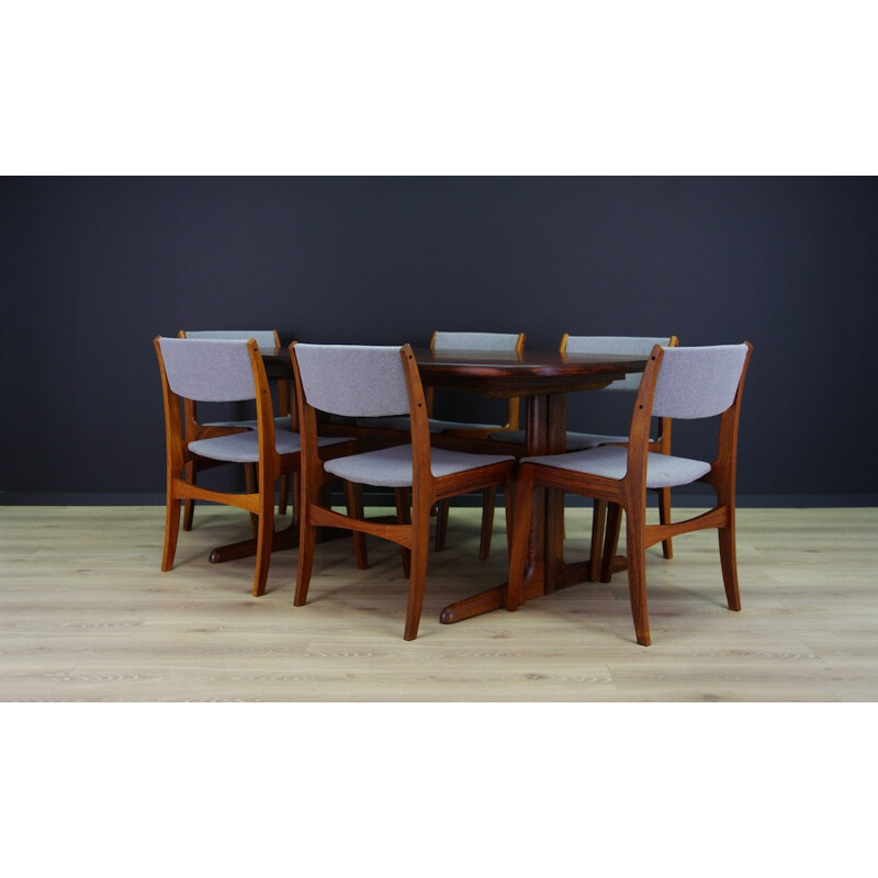 Set of 6 vintage chairs in rosewood - 1960s