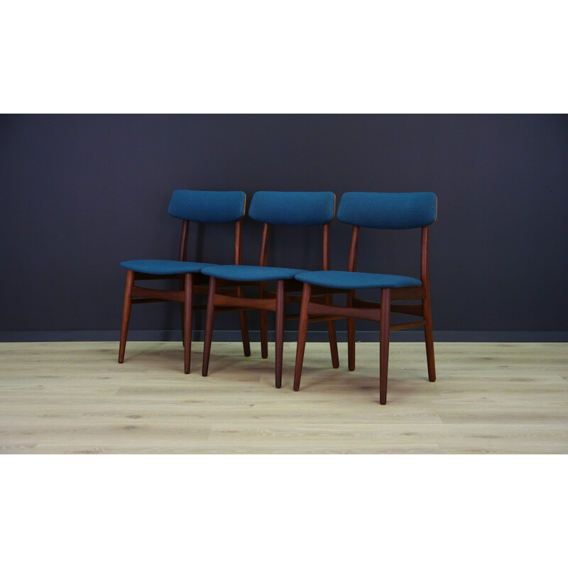 Set of 3 Vintage Danish design teak chairs - 1960s