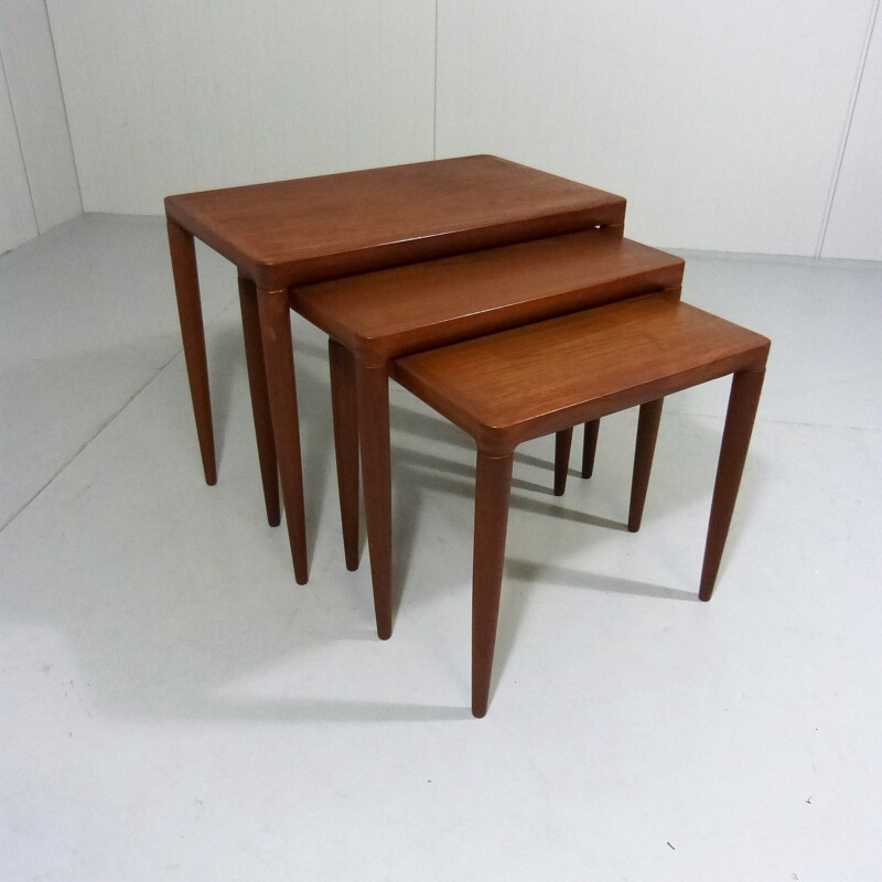 Set of 3 teak nesting tables by H.W. Klein for Bramin Denmark - 1960s