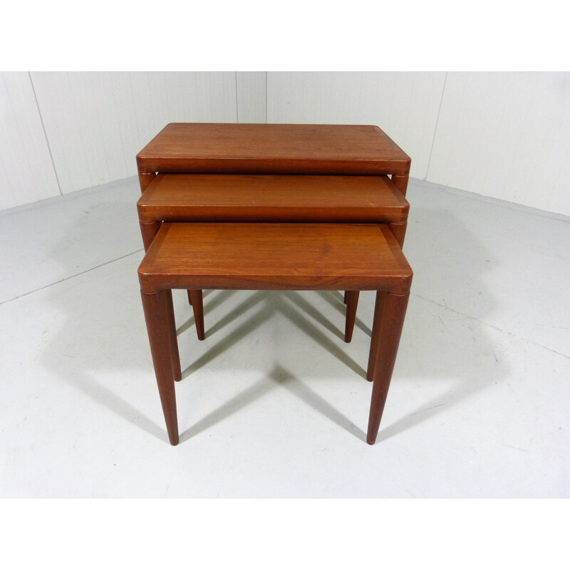 Set of 3 teak nesting tables by H.W. Klein for Bramin Denmark - 1960s