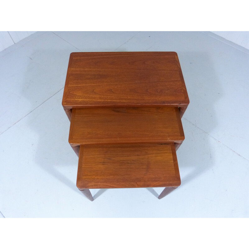 Set of 3 teak nesting tables by H.W. Klein for Bramin Denmark - 1960s