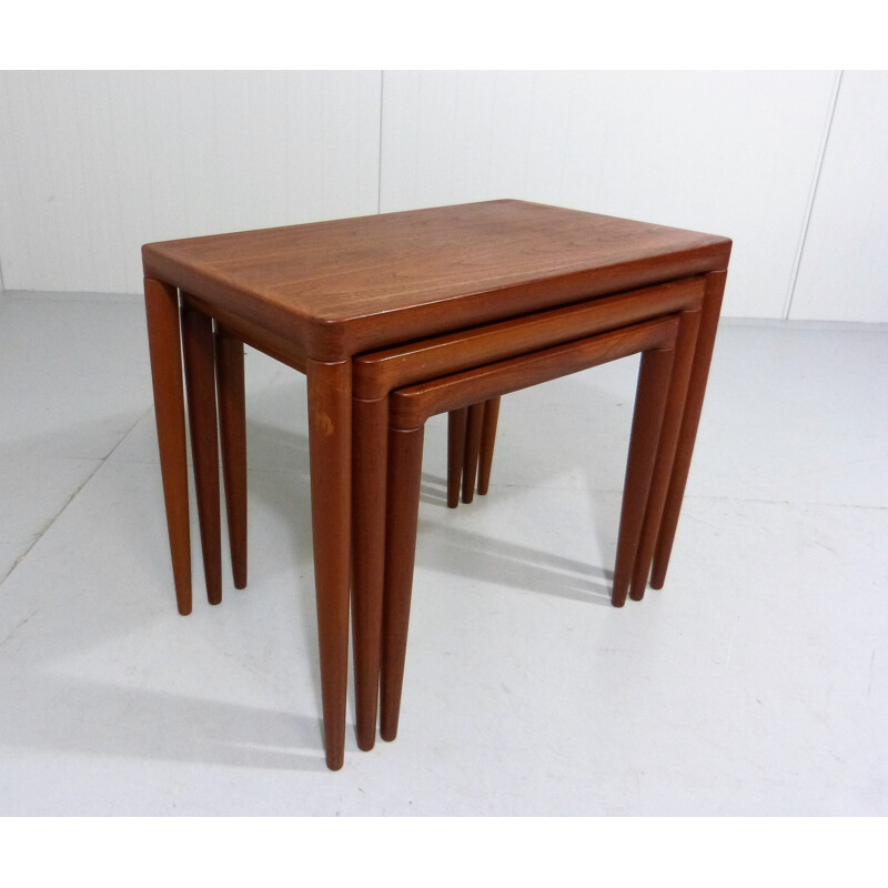 Set of 3 teak nesting tables by H.W. Klein for Bramin Denmark - 1960s