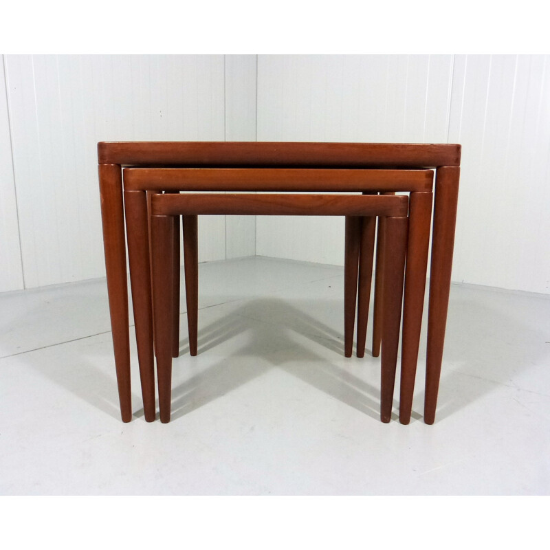 Set of 3 teak nesting tables by H.W. Klein for Bramin Denmark - 1960s