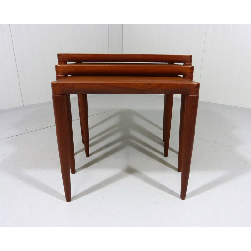 Set of 3 teak nesting tables by H.W. Klein for Bramin Denmark - 1960s