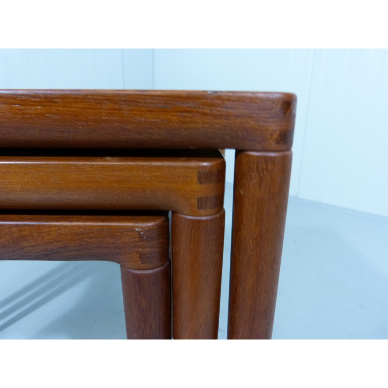 Set of 3 teak nesting tables by H.W. Klein for Bramin Denmark - 1960s