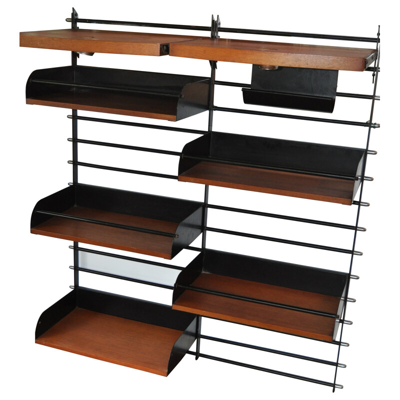 Adjustable shelf in black iron - 1950s