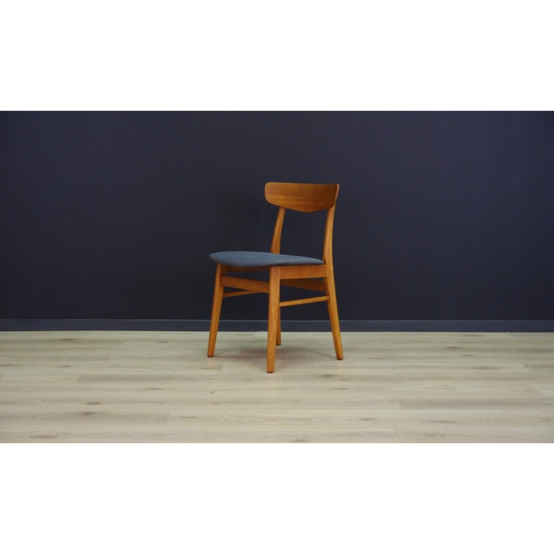 Set of 4 Vintage Danish chairs in teak and fabric - 1960s