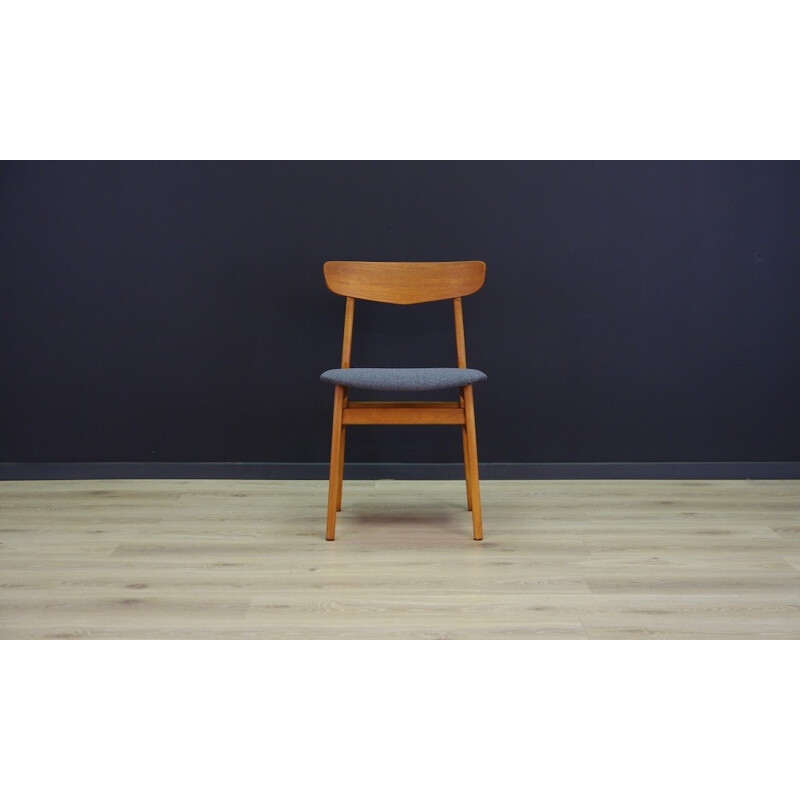 Set of 4 Vintage Danish chairs in teak and fabric - 1960s