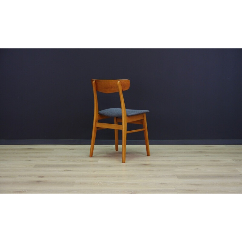 Set of 4 Vintage Danish chairs in teak and fabric - 1960s