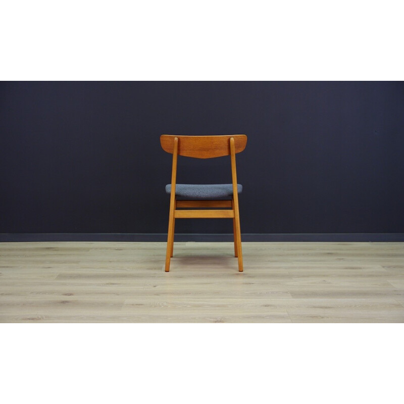 Set of 4 Vintage Danish chairs in teak and fabric - 1960s