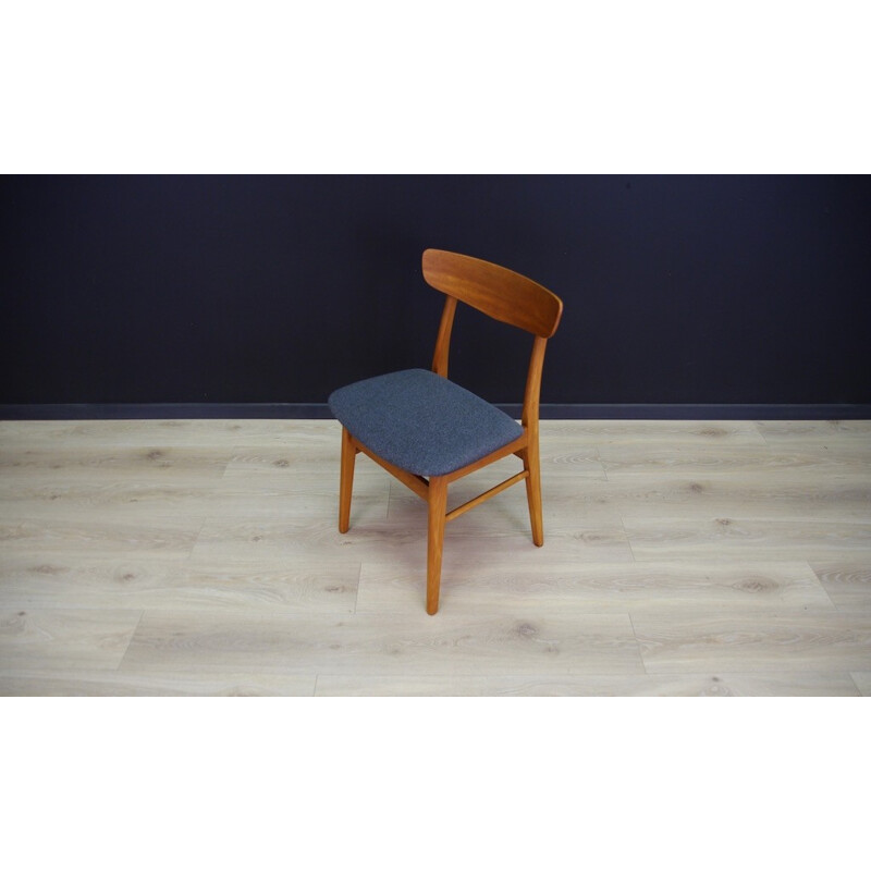 Set of 4 Vintage Danish chairs in teak and fabric - 1960s