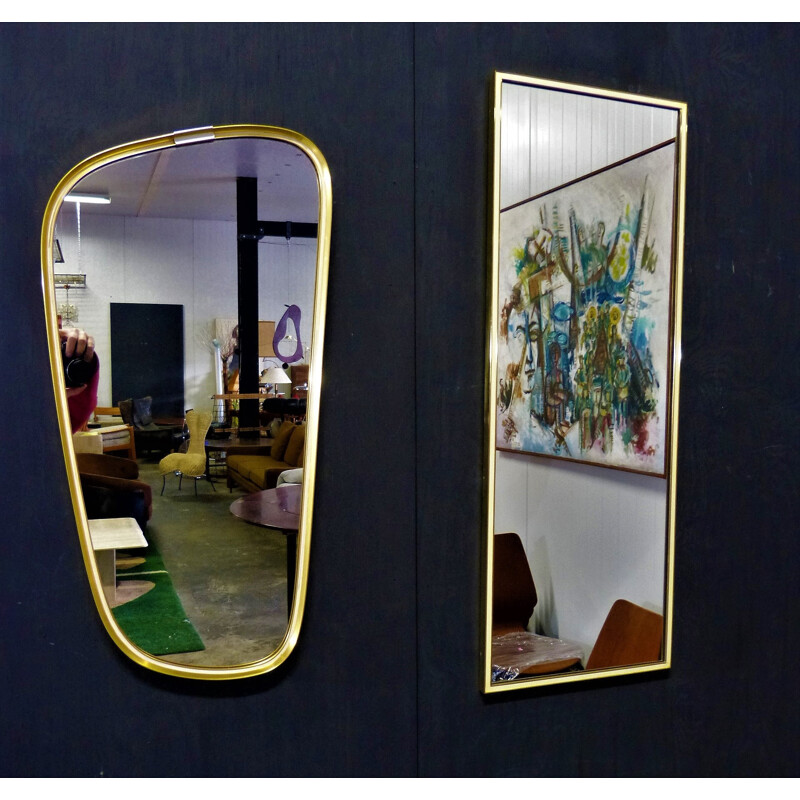 Brass Mirror by Vereinigte Werkstatten Munchen - 1950s