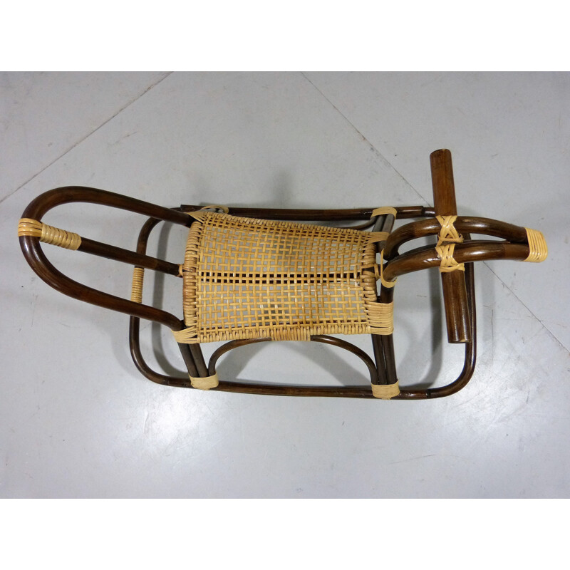 Vintage Rattan Rocking Horse - 1960s