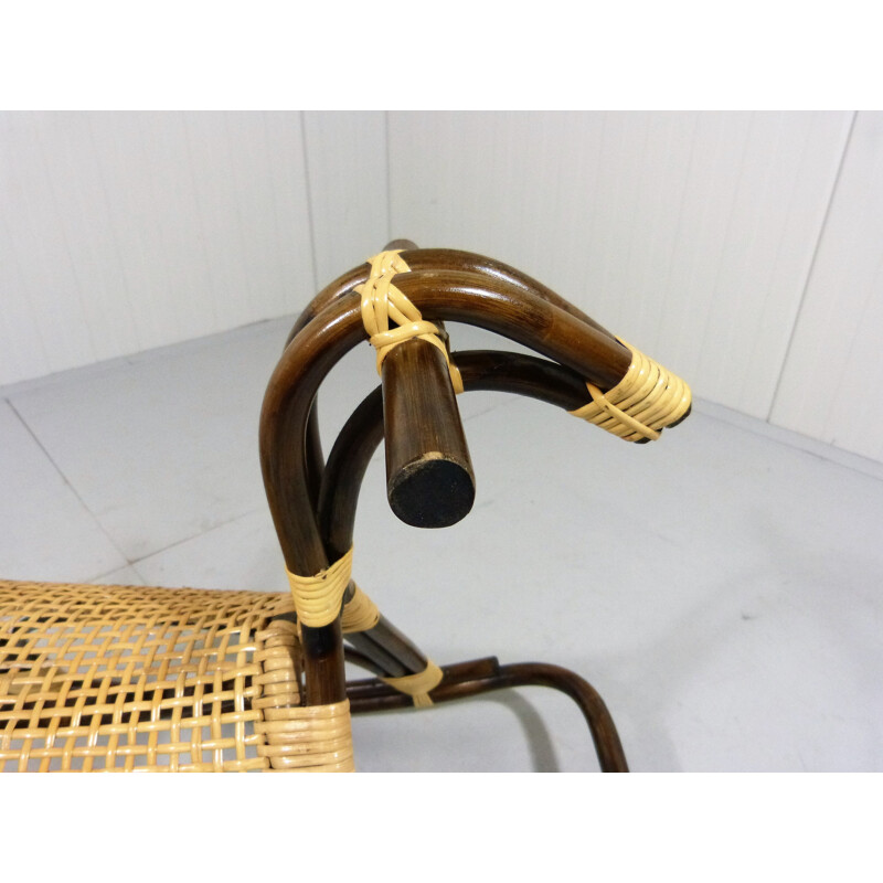 Vintage Rattan Rocking Horse - 1960s