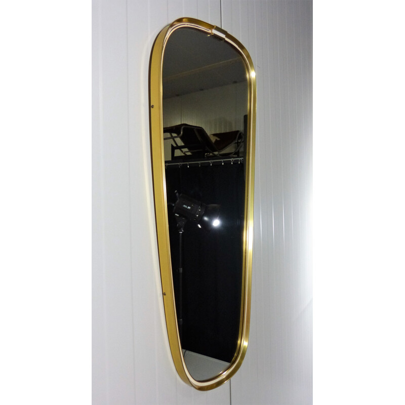 Vintage Brass Mirror by Vereinigte Werkstatten Munchen - 1950s