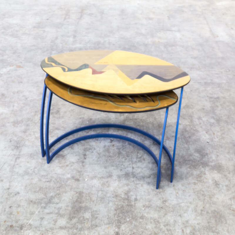 Pair of wooden side tables by Carlo Malnati - 1990s
