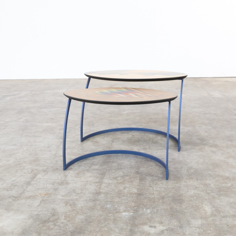 Pair of wooden side tables by Carlo Malnati - 1990s