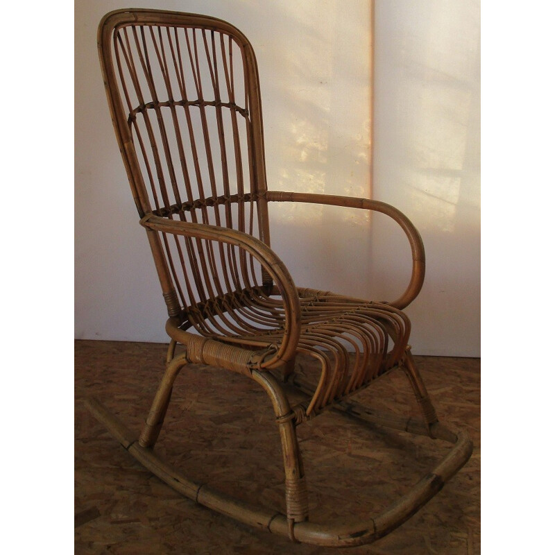 Bamboo Vintage Swinging Armchair - 1970s