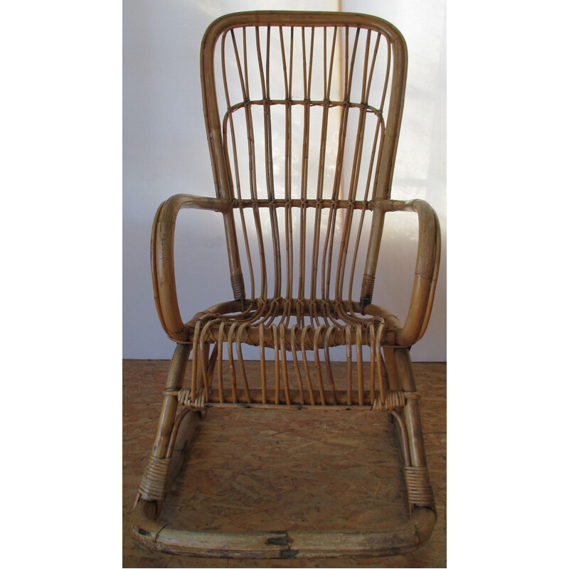 Bamboo Vintage Swinging Armchair - 1970s