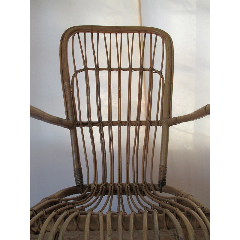 Bamboo Vintage Swinging Armchair - 1970s