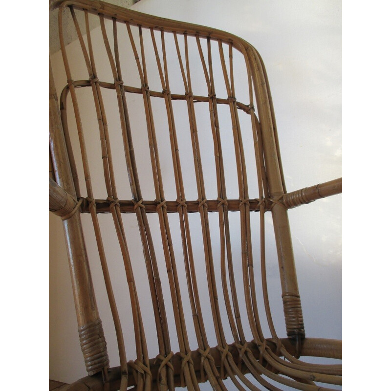 Bamboo Vintage Swinging Armchair - 1970s