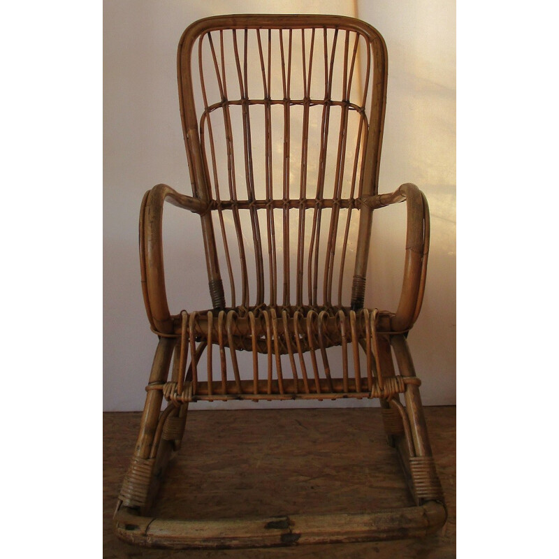 Bamboo Vintage Swinging Armchair - 1970s