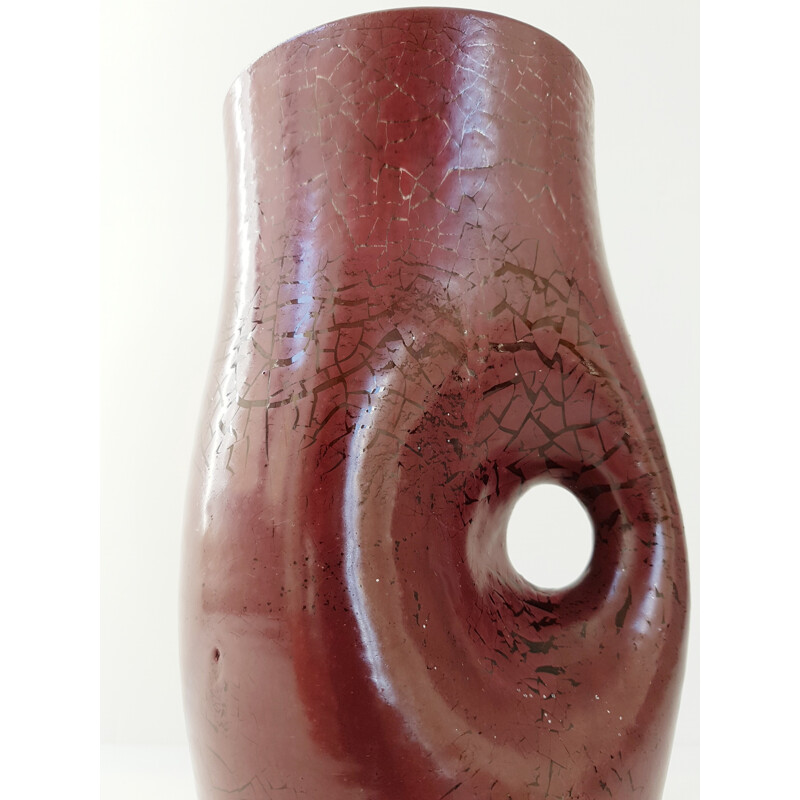 Vase en céramique Accolay signé AT - 1960 
