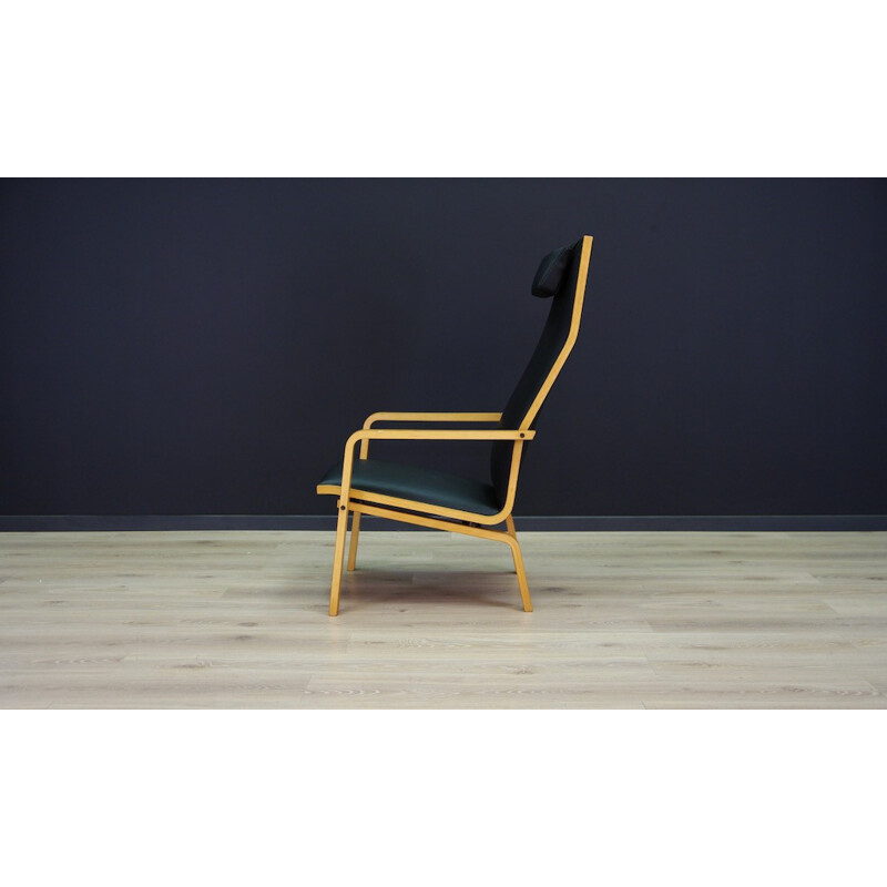 Scandinavian black vintage armchair by Arne Jacobsen for FritzHansen - 1970s